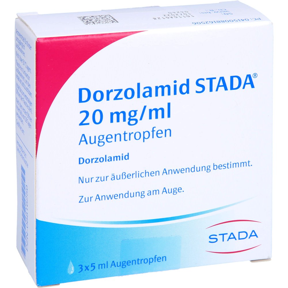 Das Produktfoto zeigt Dorzolamid Stada 20 Mg/Ml Augentropfen (3X5 ml) PZN 08816250