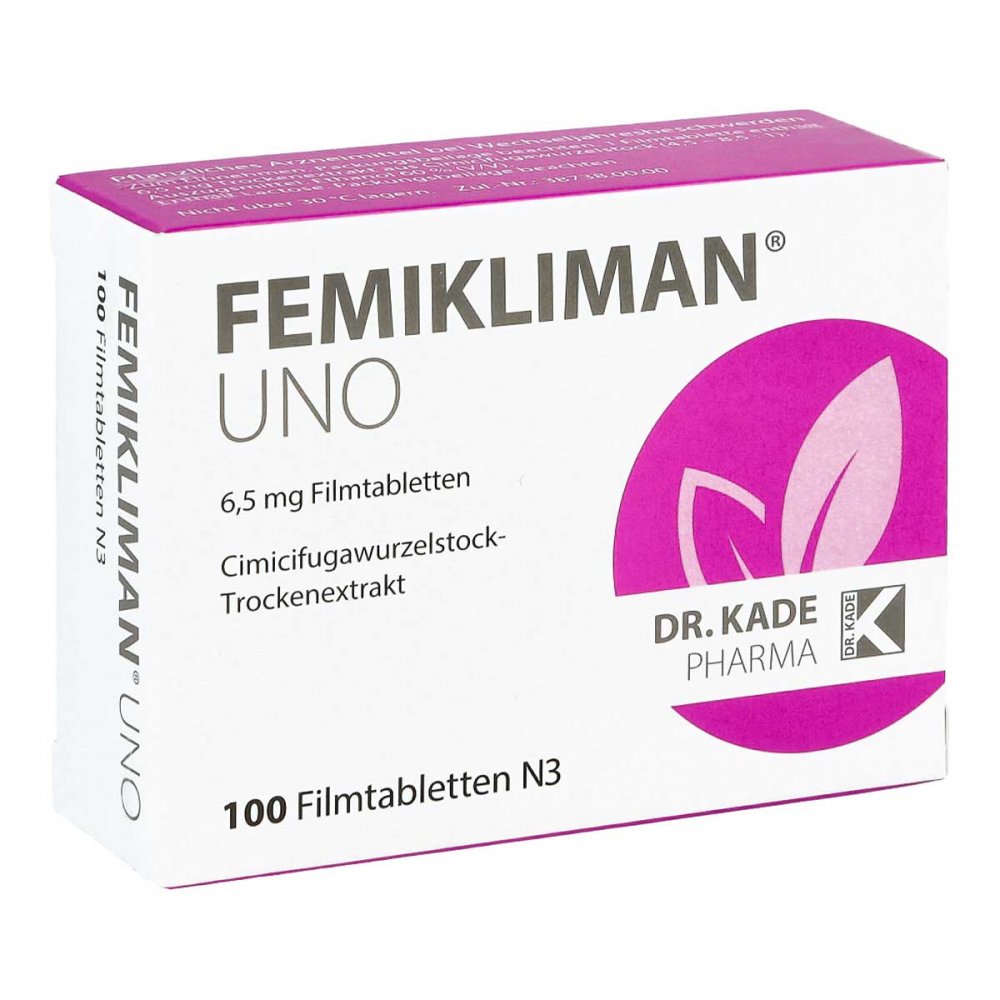 Das Produktfoto zeigt Femikliman Uno Filmtabletten (100 stk) PZN 08817611