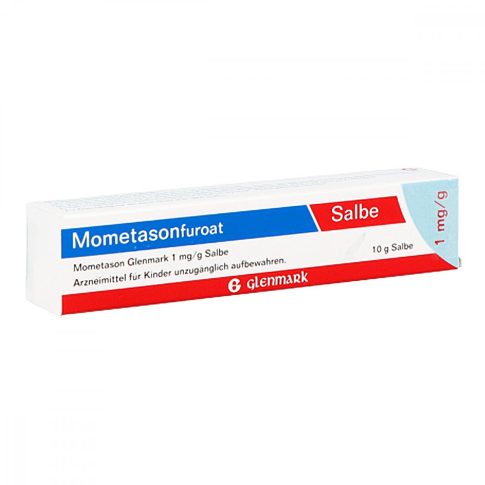 Das Produktfoto zeigt Mometason Glenmark 1 Mg/G Salbe (10 g) PZN 08820441