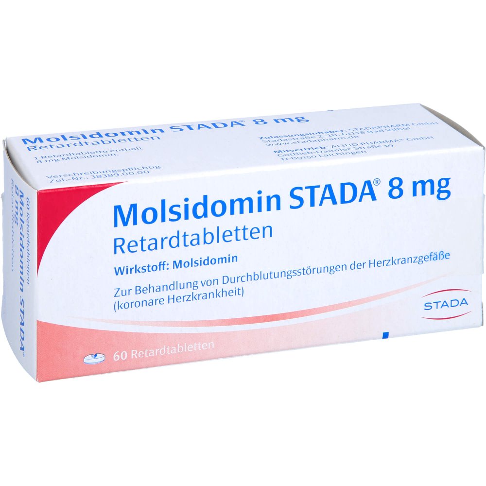 Das Produktfoto zeigt Molsidomin Stada 8 Mg Retardtabletten (60 stk) PZN 08827667