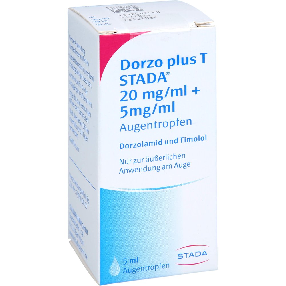 Das Produktfoto zeigt Dorzo Plus T Stada 20 Mg/Ml + 5 Mg/Ml Augentropfen (1X5 ml) PZN 08837341