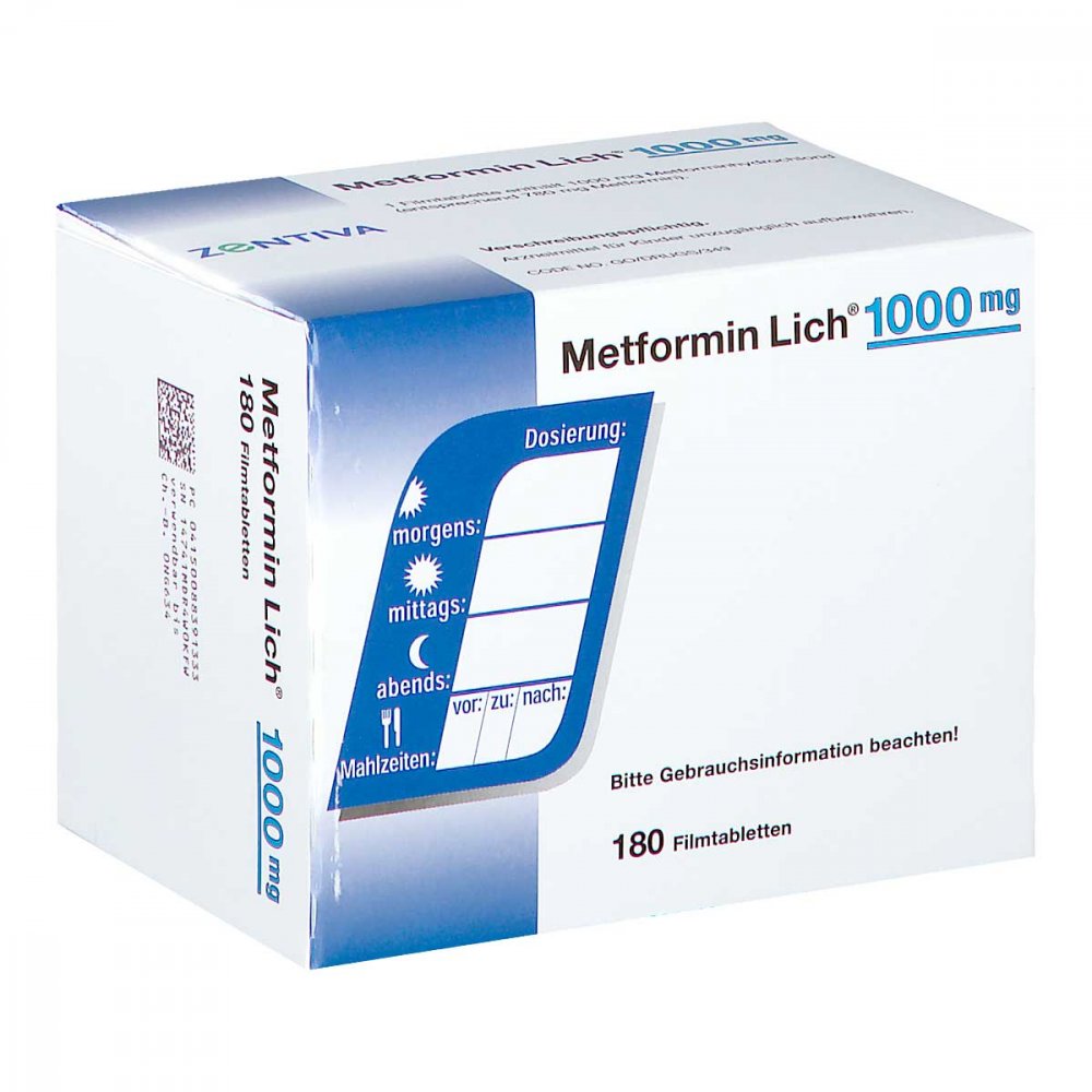 Metformin Lich 1.000 Mg Filmtabletten (180 stk)