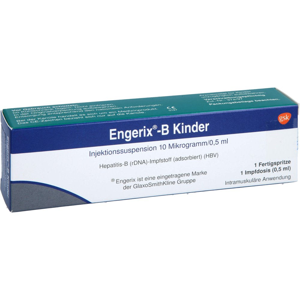 Das Produktfoto zeigt Engerix-B Kinder Inj.-Susp.I.E.Fertigspritze (1X0.5 ml) PZN 08853297
