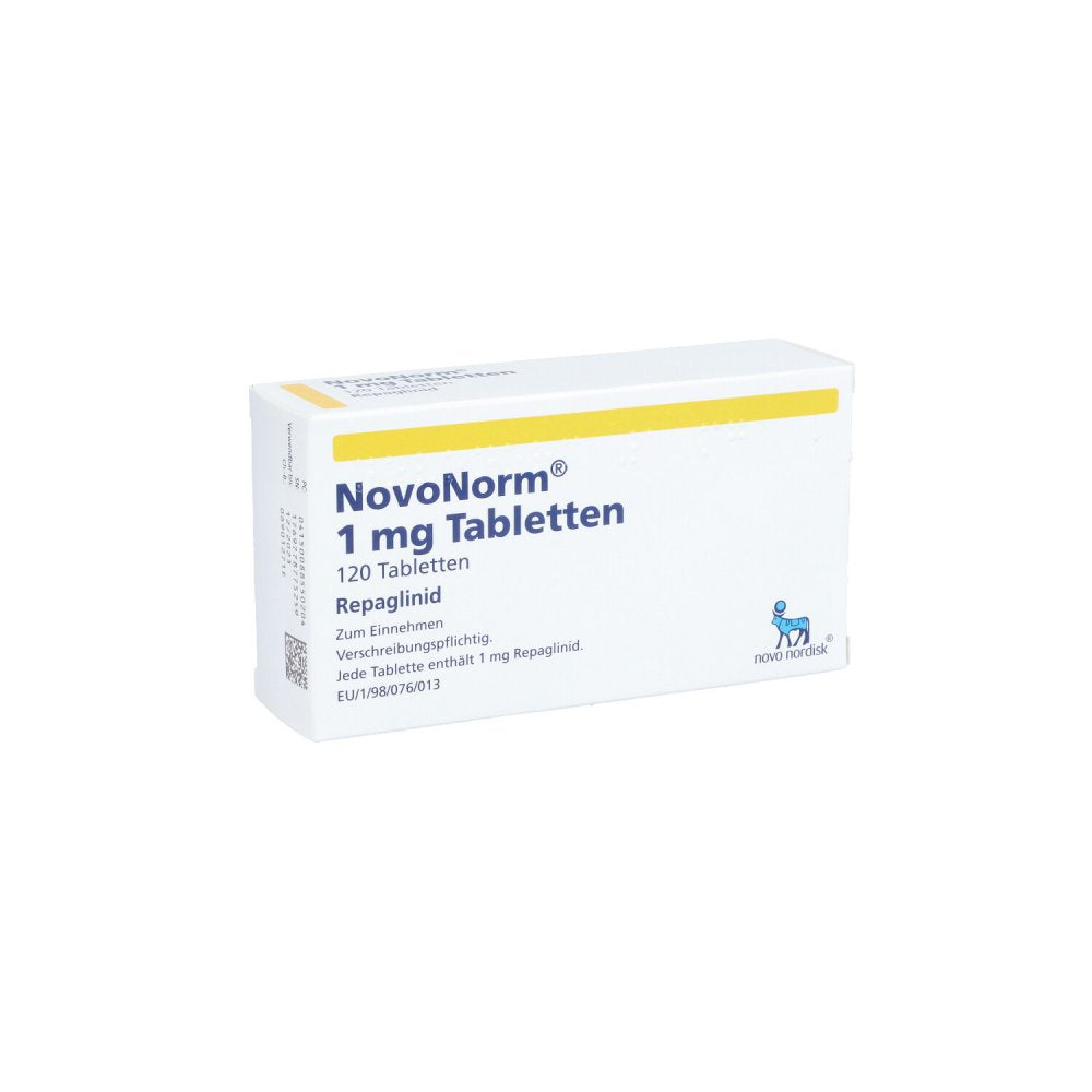 Das Produktfoto zeigt Novonorm 1 Mg Tabletten (120 stk) PZN 08855020