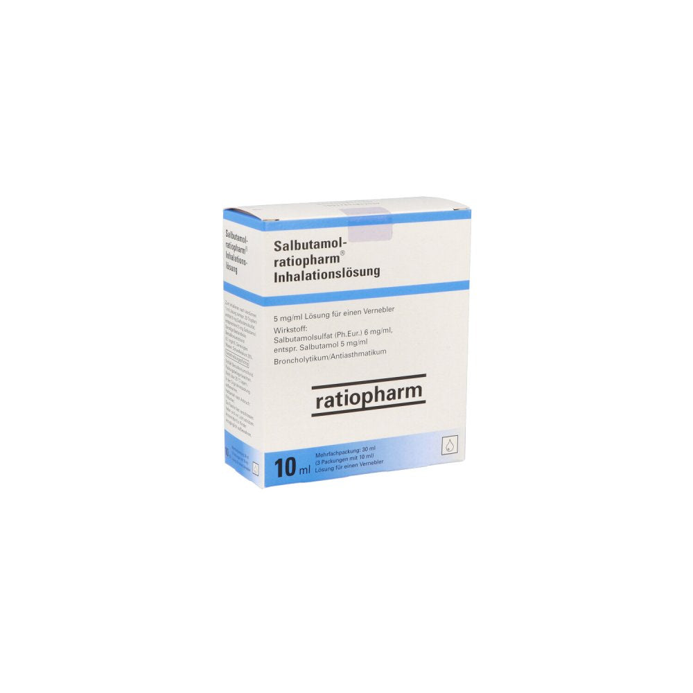 Das Produktfoto zeigt Salbutamol-Ratiopharm Lösung F.E.Vernebler (3X10 ml) PZN 08857450