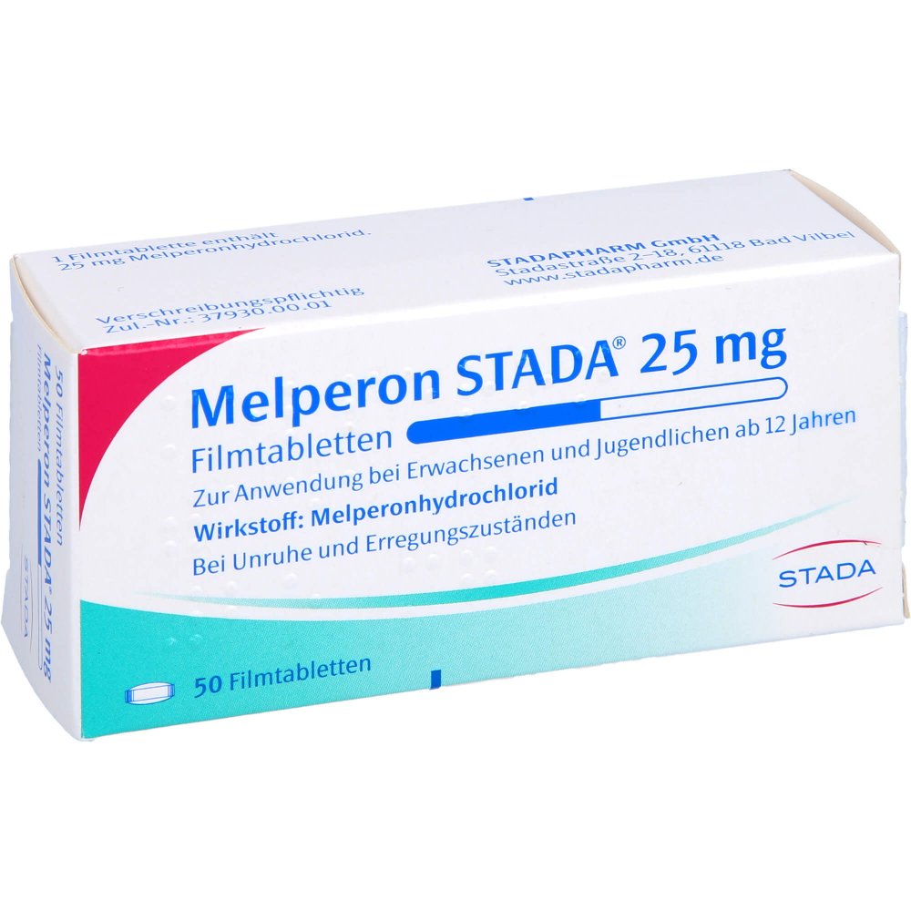 Das Produktfoto zeigt Melperon Stada 25 Mg Filmtabletten (50 stk) PZN 08865308