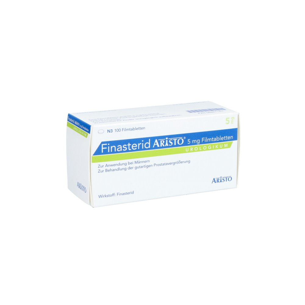 Das Produktfoto zeigt Finasterid Aristo 5 Mg Filmtabletten (100 stk) PZN 08867141