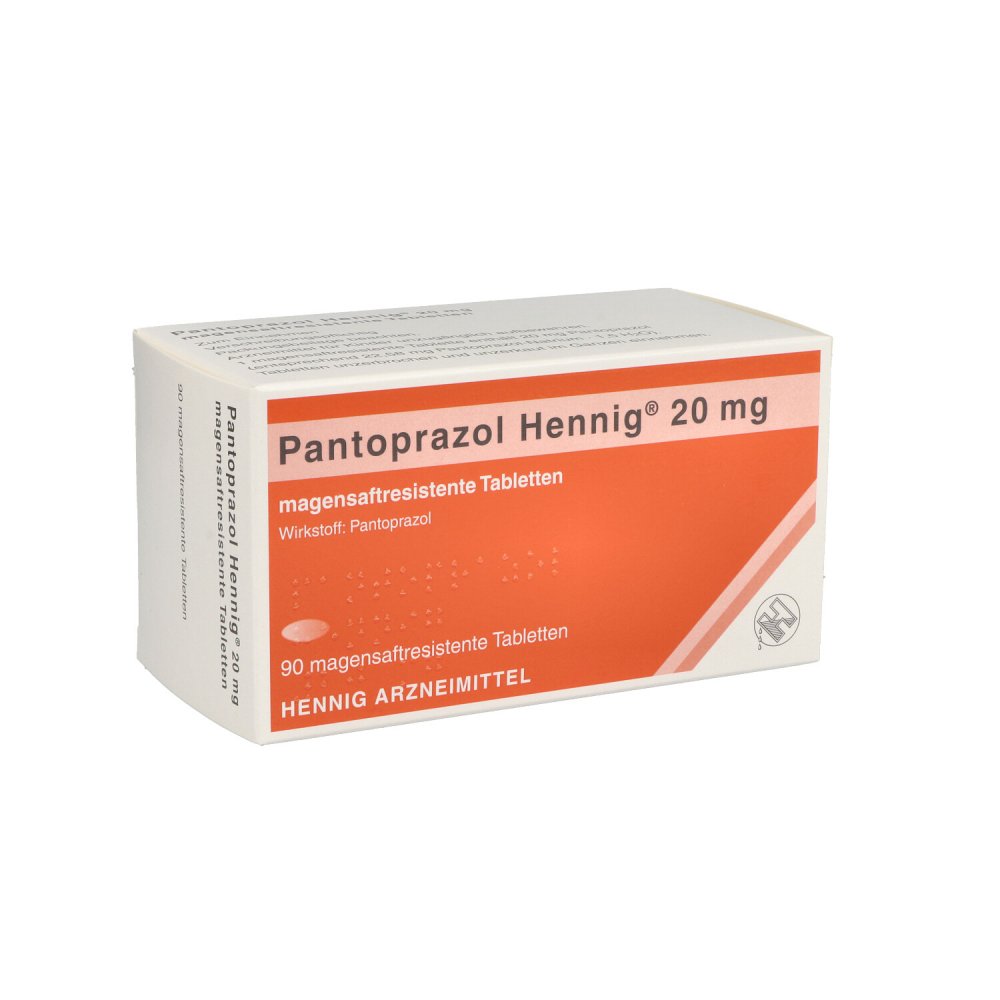Das Produktfoto zeigt Pantoprazol Hennig 20 Mg Magensaftres.Tabletten (90 stk) PZN 08877010