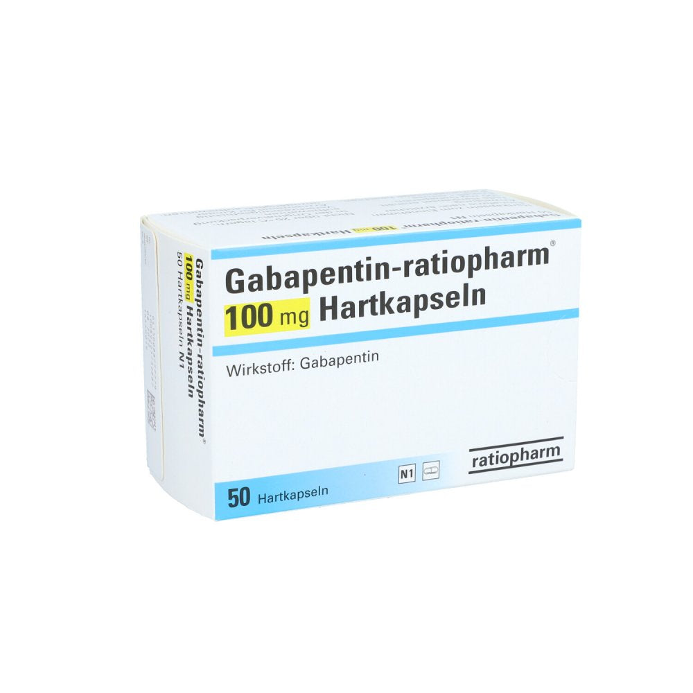 Das Produktfoto zeigt Gabapentin-Ratiopharm 100 Mg Hartkapseln (50 stk) PZN 08877777