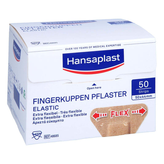 Das Produktfoto zeigt Hansaplast Elastic Fingerkuppenpflaster (50 stk) PZN 08882778
