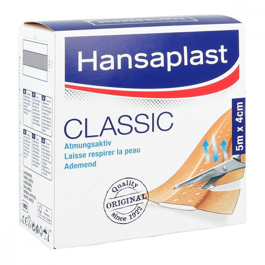 Das Produktfoto zeigt Hansaplast Classic Pflaster 4 Cmx5 M (1 stk) PZN 08882850