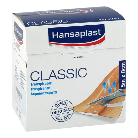Das Produktfoto zeigt Hansaplast Classic Pflaster 8 Cmx5 M (1 stk) PZN 08882867