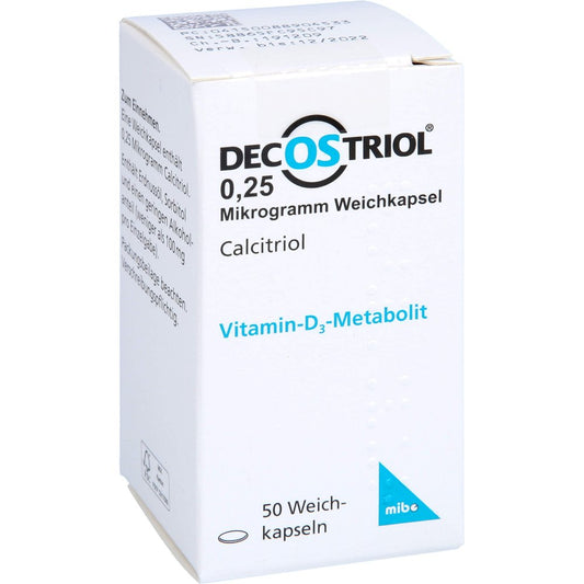 Das Produktfoto zeigt Decostriol 0,25 Μg Weichkapseln (50 stk) PZN 08890453