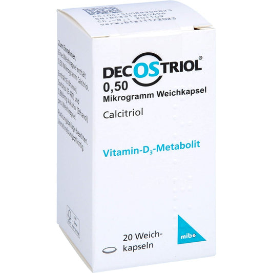Das Produktfoto zeigt Decostriol 0,50 Μg Weichkapseln (20 stk) PZN 08890482