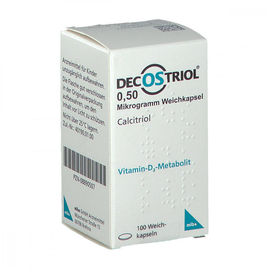 Das Produktfoto zeigt Decostriol 0,50 Μg Weichkapseln (100 stk) PZN 08890507