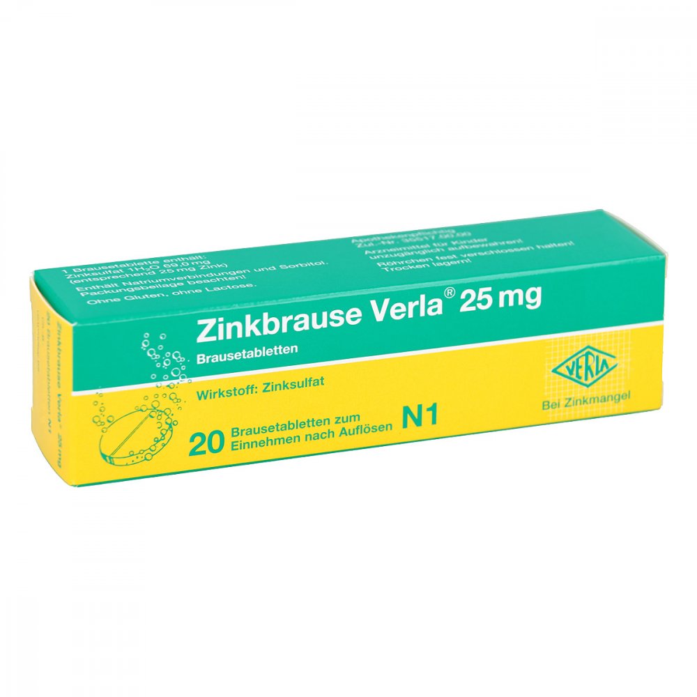 Zinkbrause Verla 25 Mg Brausetabletten (20 stk)
