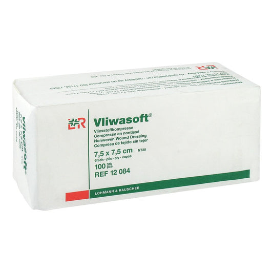 Vliwasoft Vlieskompressen Unsteril 7,5x7,5 Cm 6l. (100 stk)