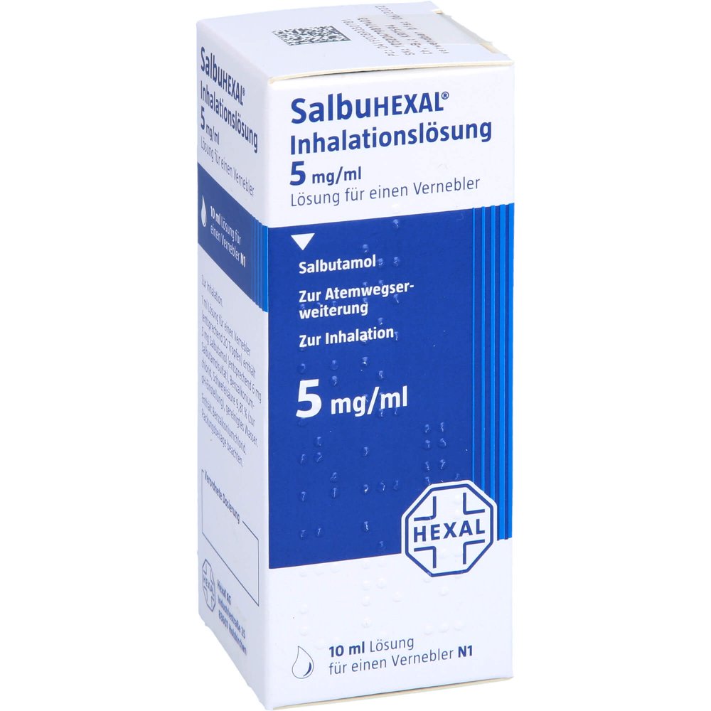 Das Produktfoto zeigt Salbuhexal Lösung Für Einen Vernebler (10 ml) PZN 08903078