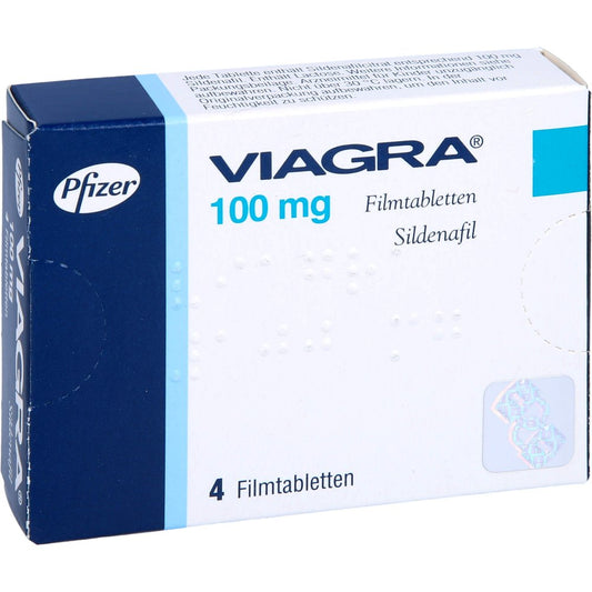 Das Produktfoto zeigt Viagra 100 Mg Filmtabletten (4 stk) PZN 08906817