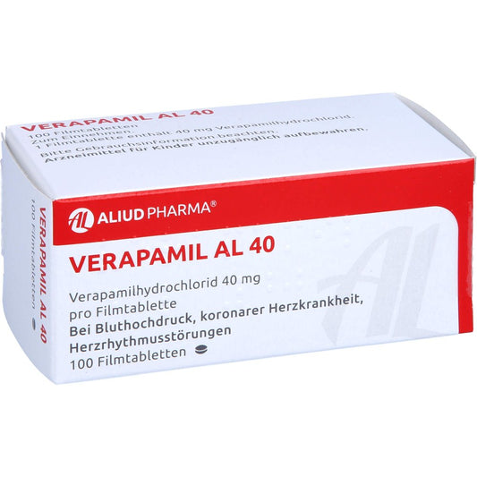 Das Produktfoto zeigt Verapamil Al 40 Filmtabletten (100 stk) PZN 08913473