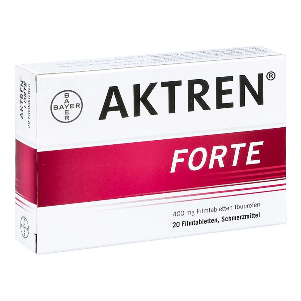 Das Produktfoto zeigt Aktren Forte Filmtabletten (20 stk) PZN 08913823
