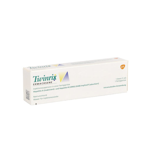 Das Produktfoto zeigt Twinrix Erwachsene Impfdosis Inj.-Sus.I.E.Fs O.Kan (1X1 stk) PZN 08926429