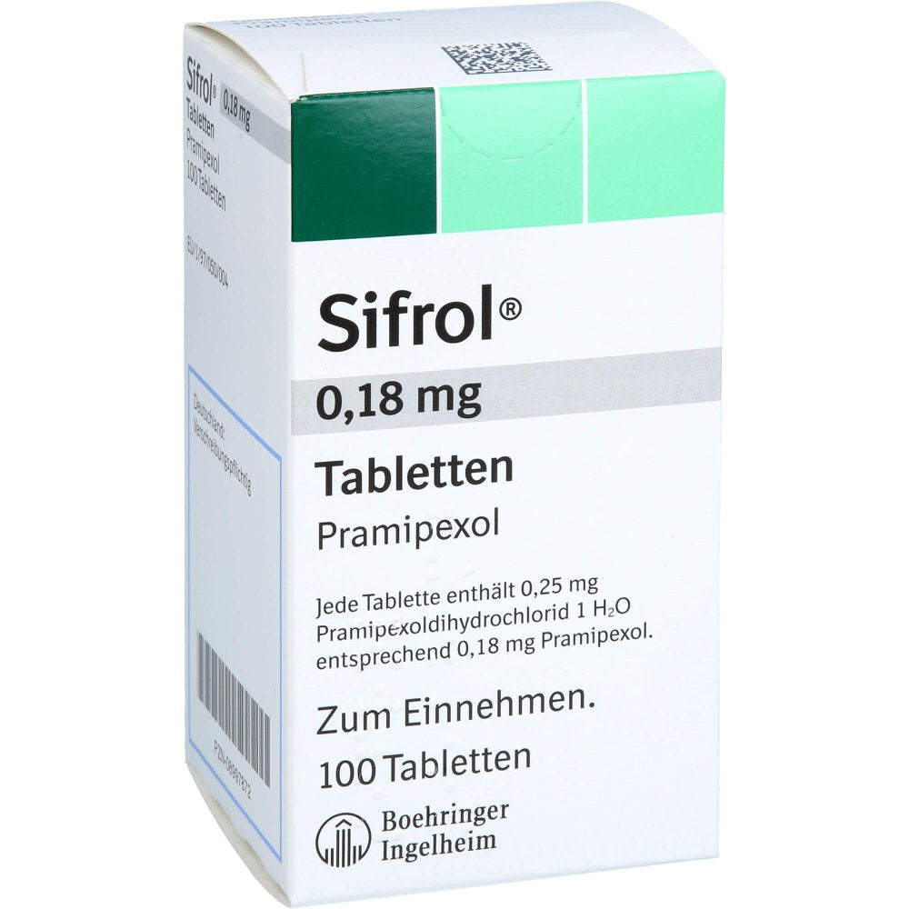 Das Produktfoto zeigt Sifrol 0,18 Mg Tabletten (100 stk) PZN 08997872