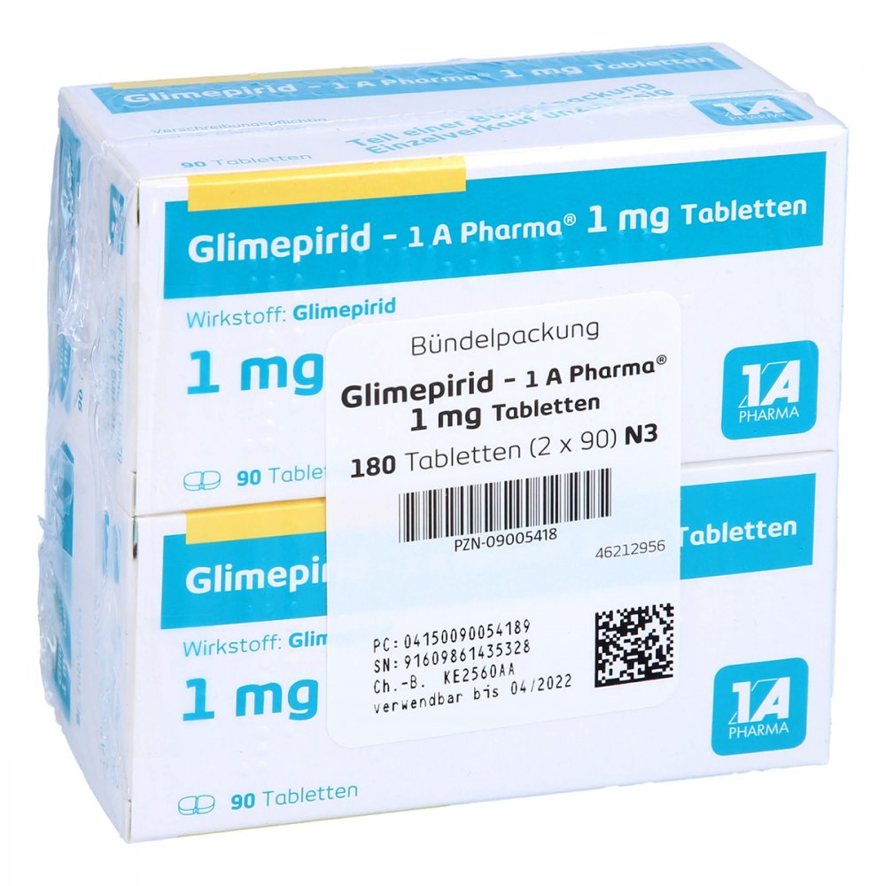 Glimepirid-1a Pharma 1 Mg Tabletten (180 stk)