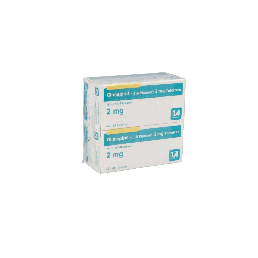 Das Produktfoto zeigt Glimepirid-1a Pharma 2 Mg Tabletten (180 stk) PZN 09005424
