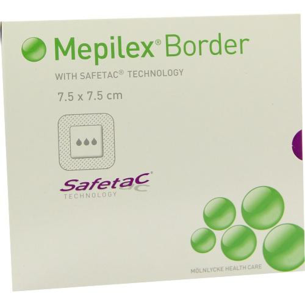 Das Produktfoto zeigt Mepilex Border Schaumverband 7,5x7,5 Cm (10 stk) PZN 09062712
