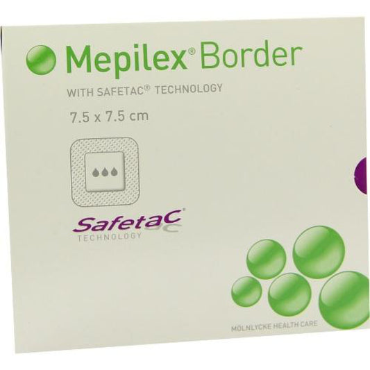 Das Produktfoto zeigt Mepilex Border Schaumverband 7,5x7,5 Cm (10 stk) PZN 09062712