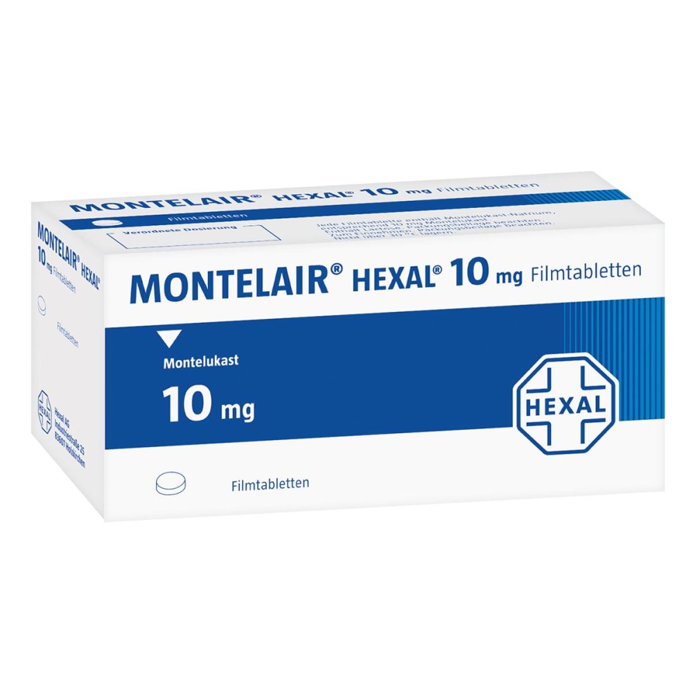 Das Produktfoto zeigt Montelair Hexal 10 Mg Filmtabletten (50 stk) PZN 09062787