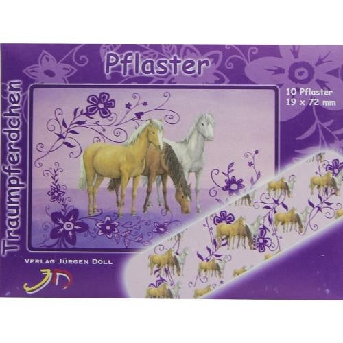 Das Produktfoto zeigt Kinderpflaster Traumpferdchen Blau Briefchen (10 stk) PZN 09078127