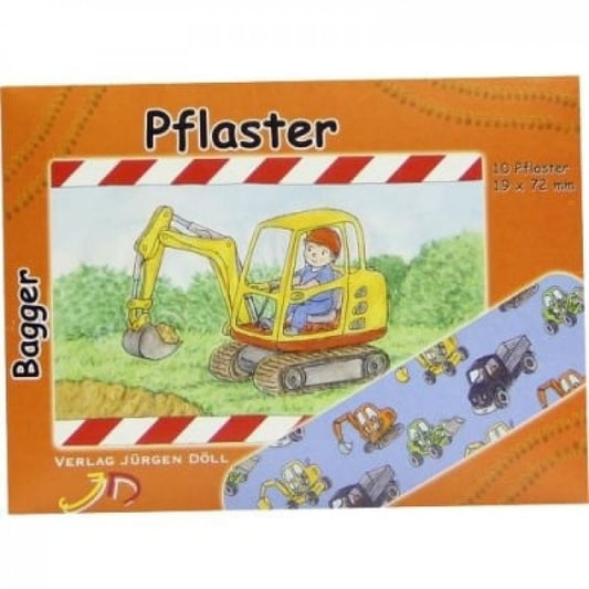 Das Produktfoto zeigt Kinderpflaster Bagger Briefchen (10 stk) PZN 09078297