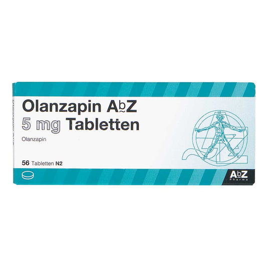Das Produktfoto zeigt Olanzapin Abz 5 Mg Tabletten (56 stk) PZN 09089639
