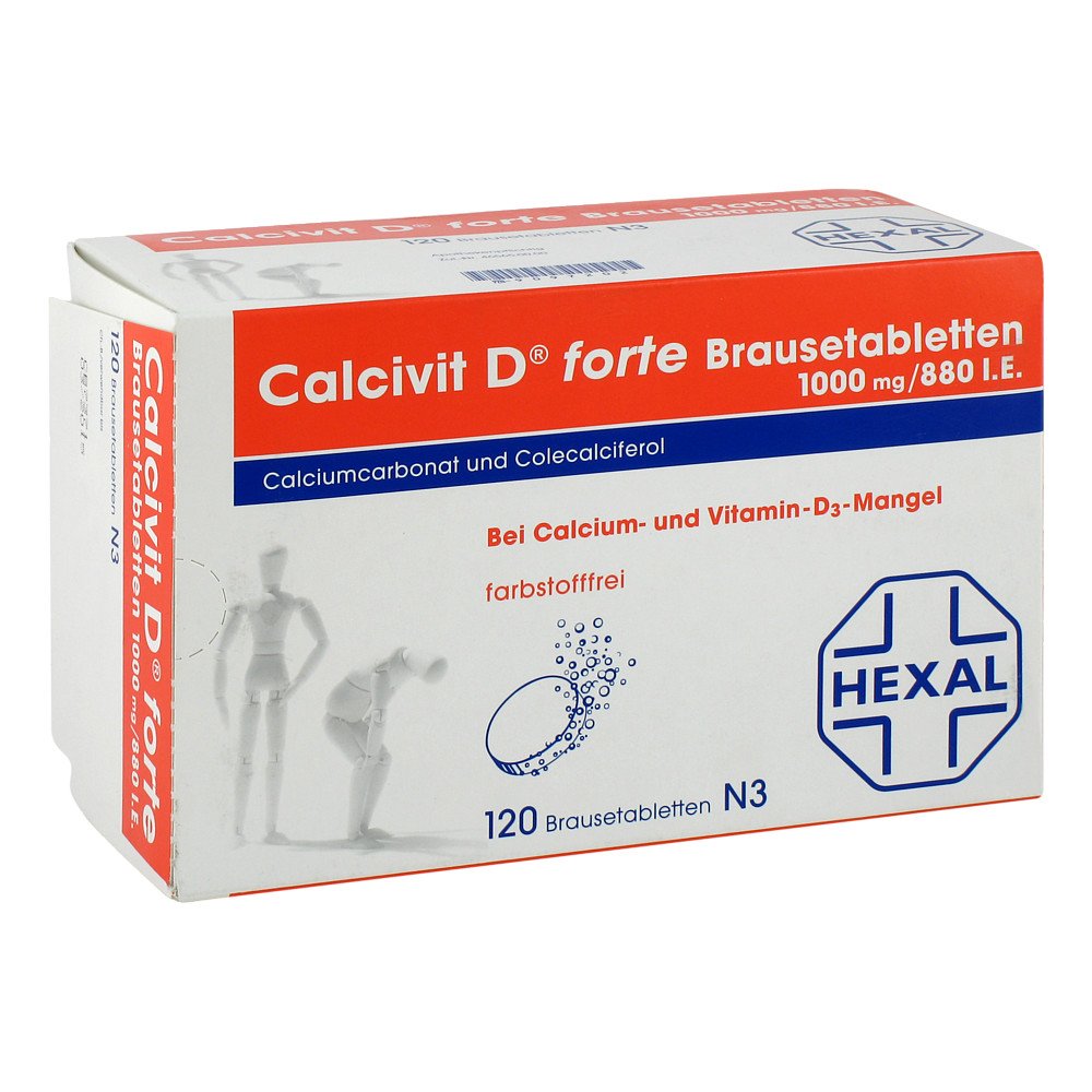 Das Produktfoto zeigt Calcivit D Forte Brausetabletten (120 stk) PZN 09097202