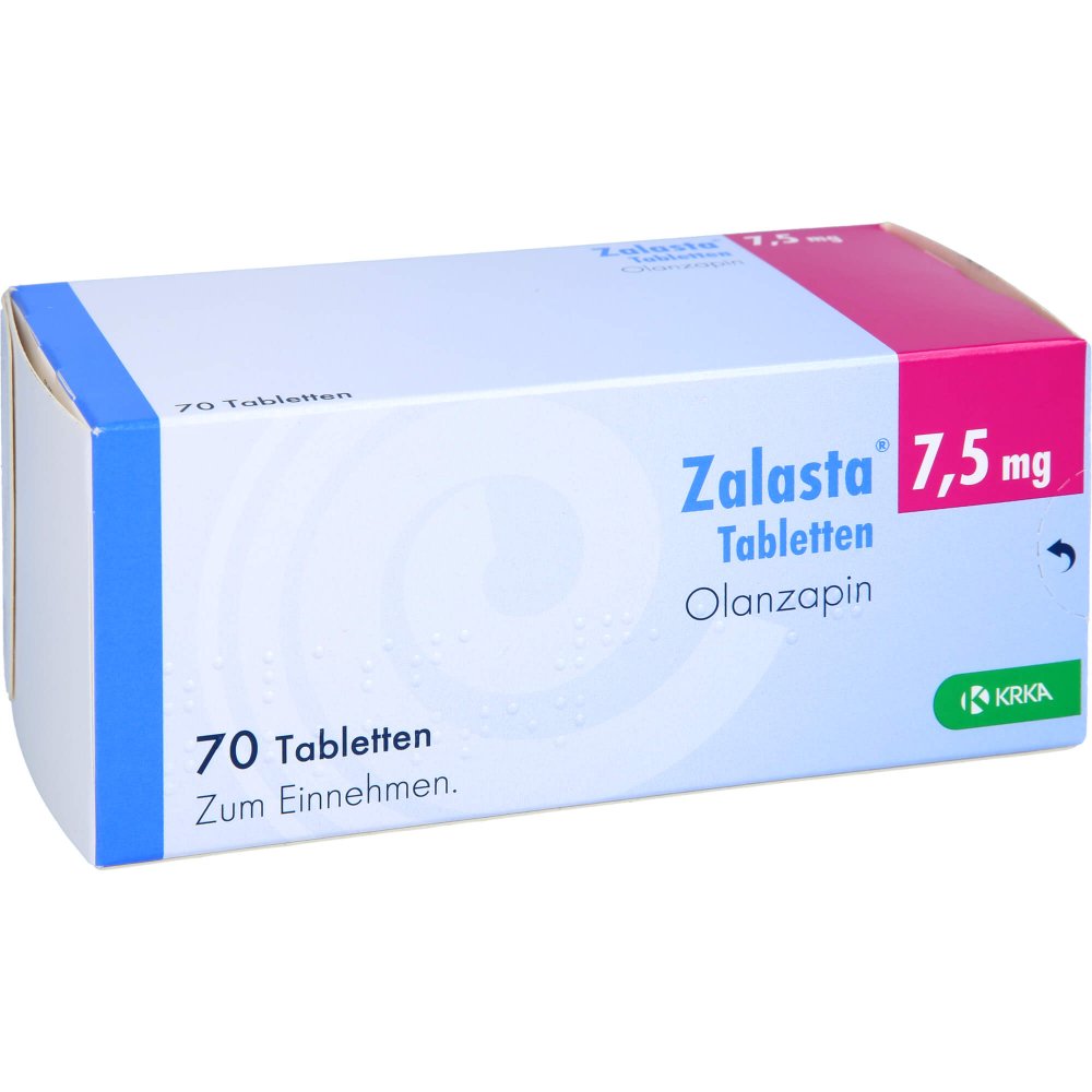 Das Produktfoto zeigt Zalasta 7,5 Mg Tabletten (70 stk) PZN 09097685
