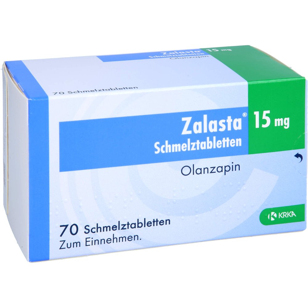 Das Produktfoto zeigt Zalasta 15 Mg Schmelztabletten (70 stk) PZN 09098064