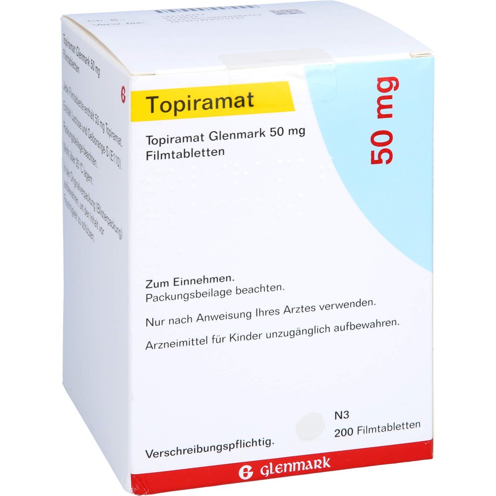 Topiramat Glenmark 50 Mg Filmtabletten (200 stk)