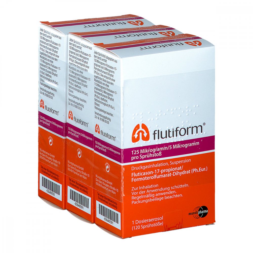 Flutiform 125 Μg/5 Μg 3x120 Hub Dosieraerosol (3 stk)