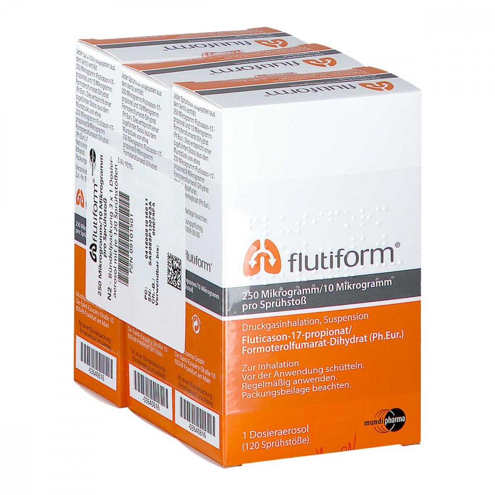 Flutiform 250 Μg/10 Μg 3x120 Hub Dosieraerosol (3 stk)
