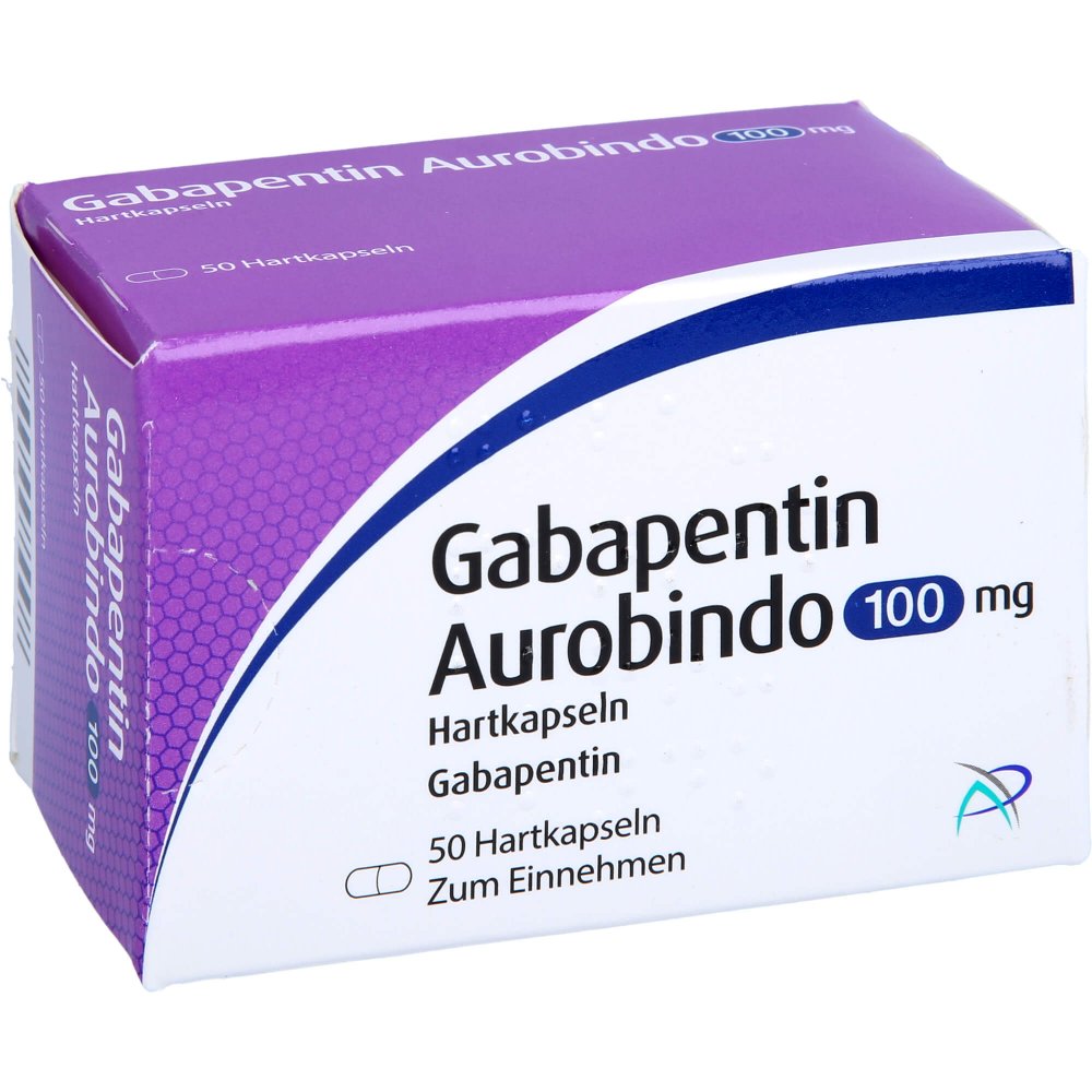 Das Produktfoto zeigt Gabapentin Aurobindo 100 Mg Hartkapseln (50 stk) PZN 09103753