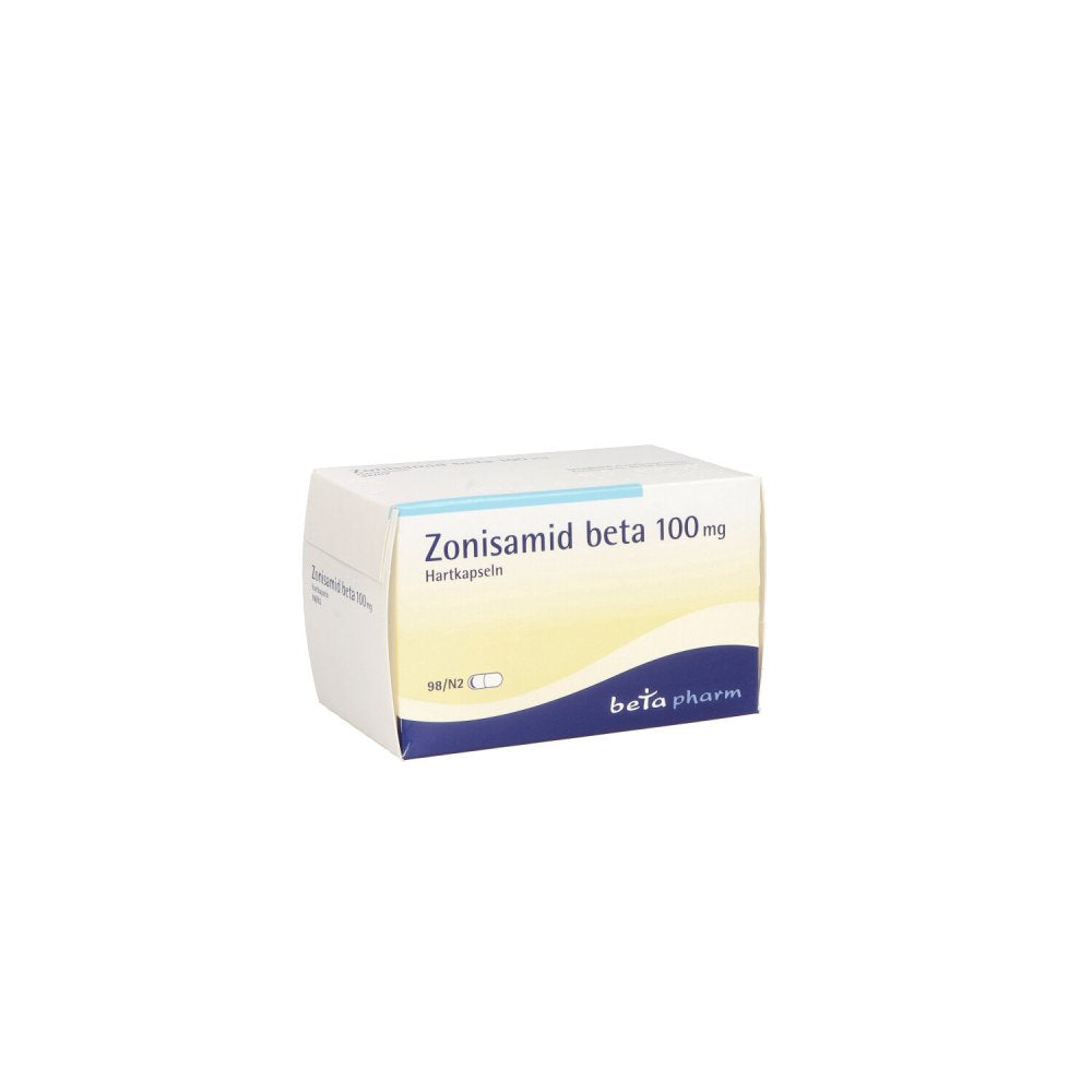 Das Produktfoto zeigt Zonisamid Beta 100 Mg Hartkapseln (98 stk) PZN 09154609