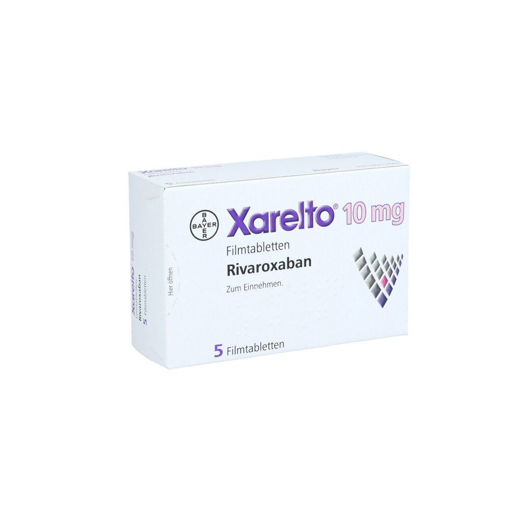 Das Produktfoto zeigt Xarelto 10 Mg Filmtabletten (5 stk) PZN 09154791