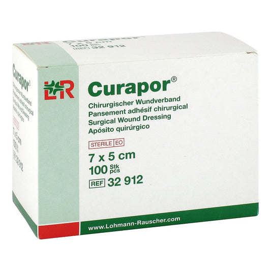 Das Produktfoto zeigt Curapor Wundverband Steril 5x7 Cm (100 stk) PZN 09177734