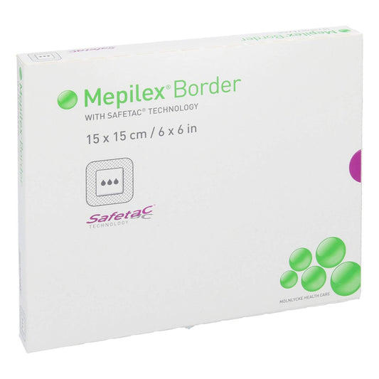Das Produktfoto zeigt Mepilex Border Schaumverband 15x15 Cm (5 stk) PZN 09178018