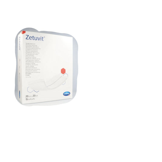 Das Produktfoto zeigt Zetuvit Saugkompressen Steril 20x20 Cm (15 stk) PZN 09178679