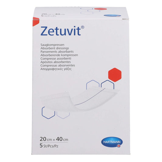 Das Produktfoto zeigt Zetuvit Saugkompressen Steril 20x40 Cm (5 stk) PZN 09178685