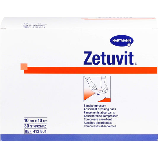 Das Produktfoto zeigt Zetuvit Saugkompressen Unsteril 10x10 Cm (30 stk) PZN 09178691