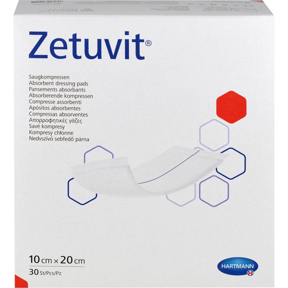 Das Produktfoto zeigt Zetuvit Saugkompressen Unsteril 10x20 Cm (30 stk) PZN 09178716